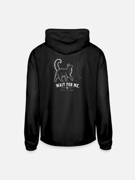 MaineCoon – Wait For Me - Unisex Lightweight Windbreaker Jacket - black