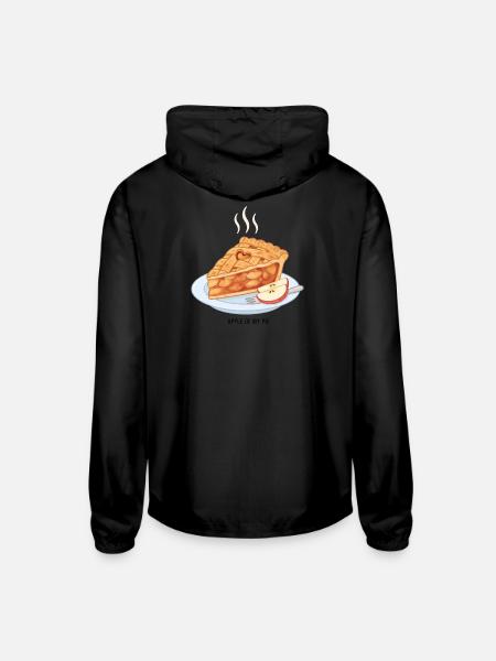 Cozy Apple Pie Slice - Unisex Lightweight Windbreaker Jacket - black - Back