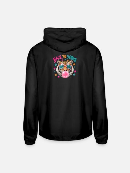 Back to School Tiger Bubblegum - Unisex Lightweight Windbreaker Jacket - black - Back