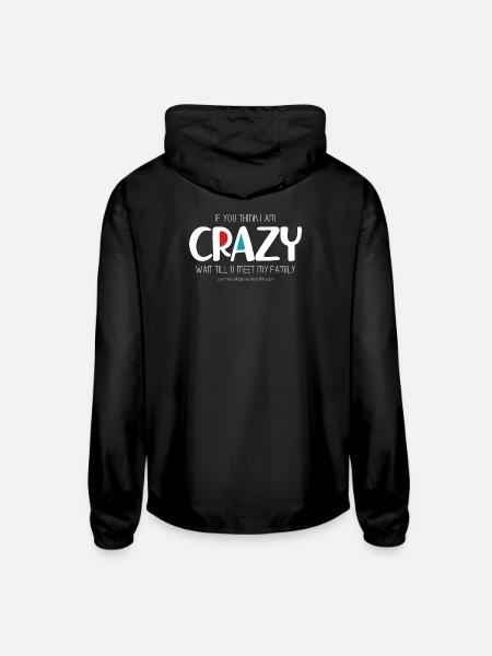 I am Crazy (dark) - Unisex Lightweight Windbreaker Jacket - black - Back