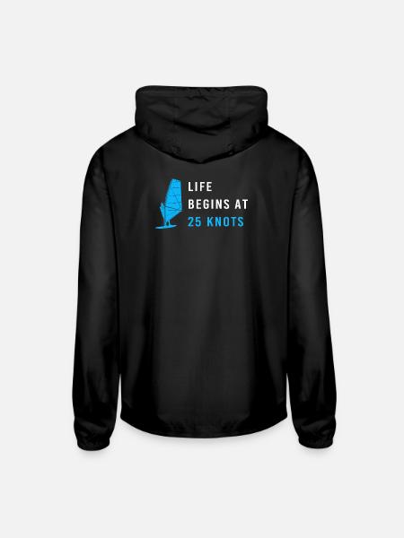 Kite Boarding Water Sport Windsurfing - Unisex Lightweight Windbreaker Jacket - black - Back