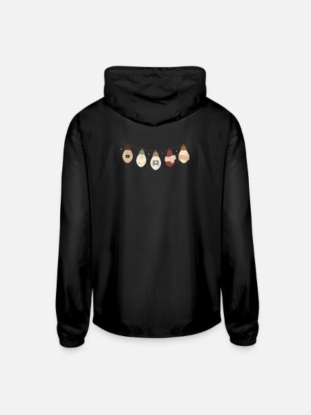 comfy lights winter - Unisex Lightweight Windbreaker Jacket - black