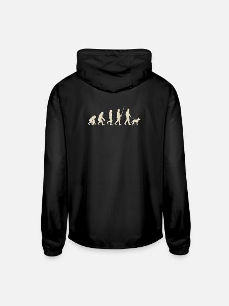 Evolution of Man and Dog Walk - Unisex Lightweight Windbreaker Jacket - black