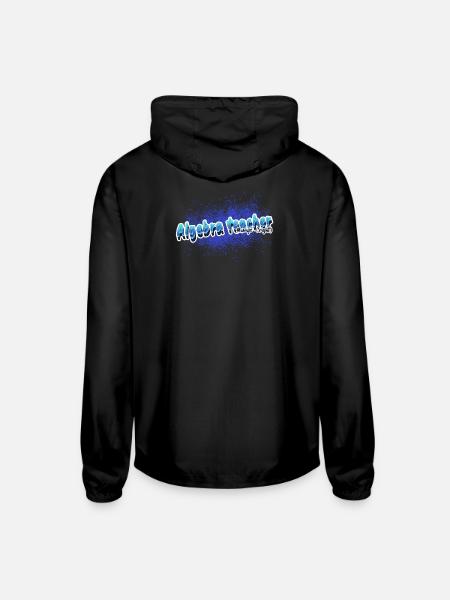 Algebra Teacher Always (right) Math Teacher Tsht - Unisex Lightweight Windbreaker Jacket - black - Back