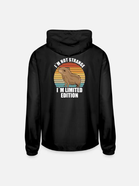 Capybara zoo animal design - Unisex Lightweight Windbreaker Jacket - black