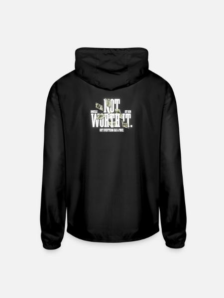 Not Everything Has A Price | Money T-Shirt - Unisex Lightweight Windbreaker Jacket - black - Back