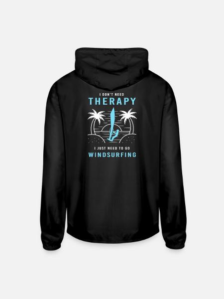 Water Sports Beach Windsurfing - Unisex Lightweight Windbreaker Jacket - black - Back