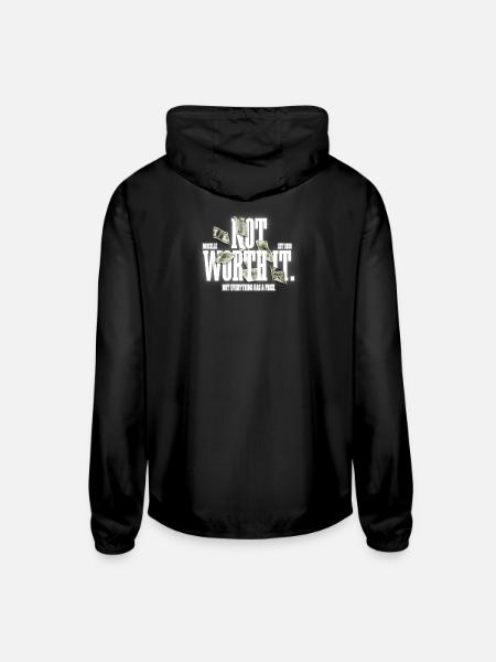 Worth It Currency Burst - Unisex Lightweight Windbreaker Jacket - black - Back