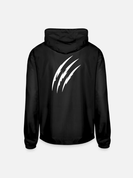 Three Claw Scratches - Unisex Lightweight Windbreaker Jacket - black - Back