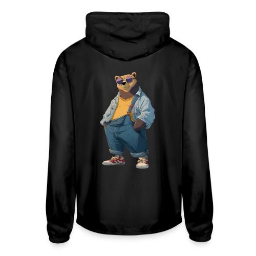 Fashion Streetwear Bear Cartoon Art - Unisex Lightweight Windbreaker Jacket