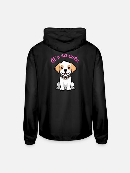 It's so cute - Unisex Lightweight Windbreaker Jacket - black