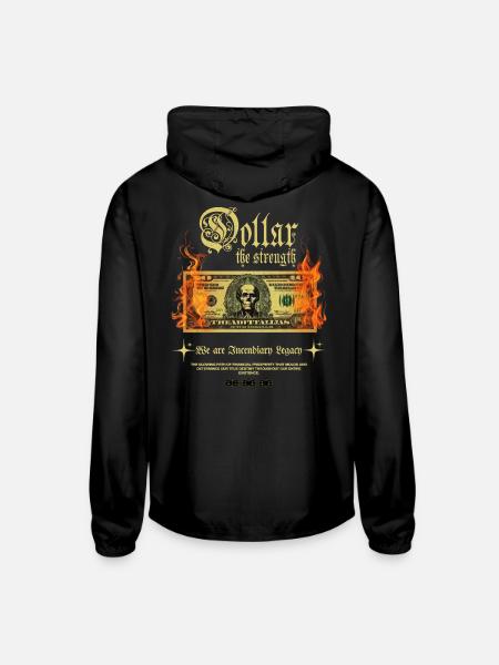 Dollar Flame Legacy - Unisex Lightweight Windbreaker Jacket - black - Back