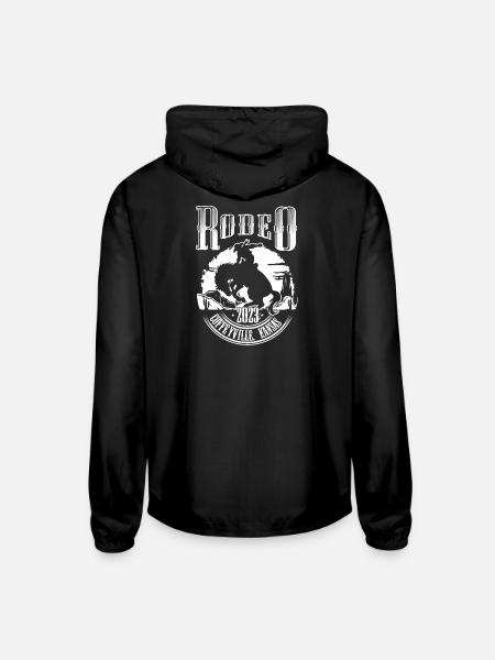 Rodeo Rider Silhouette Badge - Unisex Lightweight Windbreaker Jacket - black