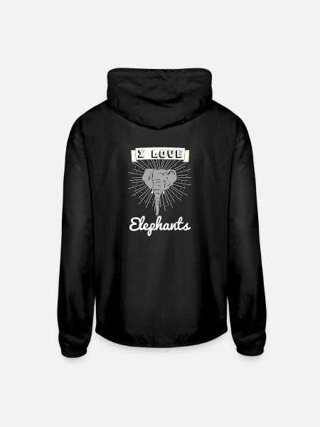 Elephant - Unisex Lightweight Windbreaker Jacket - black