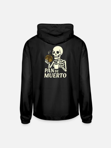 Pan de Muerto Skeleton Brew - Unisex Lightweight Windbreaker Jacket - black - Back