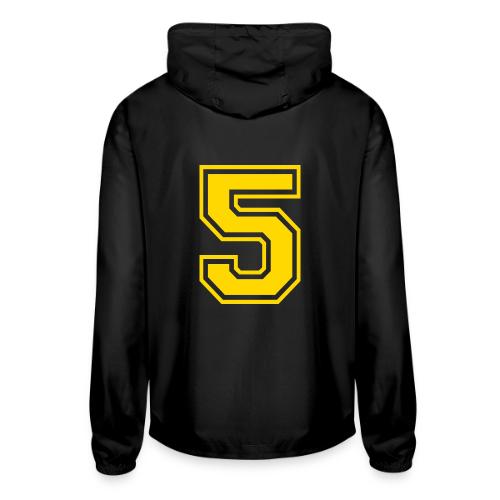 Number 5 in a classic athletic collegiate font - Unisex Lightweight Windbreaker Jacket