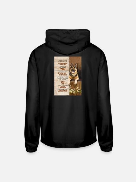 Inspirational Dog Themed Quote - Unisex Lightweight Windbreaker Jacket - black - Back