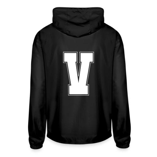 White Letter V – Varsity Alphabet Monogram - Unisex Lightweight Windbreaker Jacket