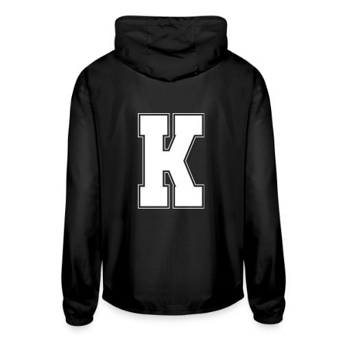 White Letter K – Varsity Alphabet Monogram - Unisex Lightweight Windbreaker Jacket