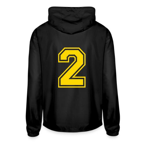 Number 2 in a classic athletic collegiate font - Unisex Lightweight Windbreaker Jacket