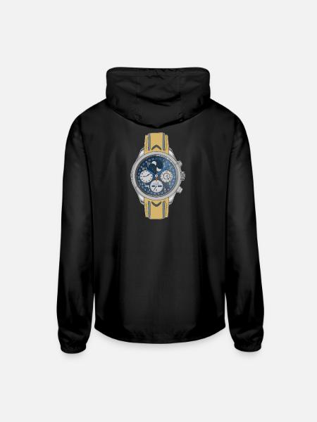 Moonphase Chrono Blue Dial Watch - Unisex Lightweight Windbreaker Jacket - black