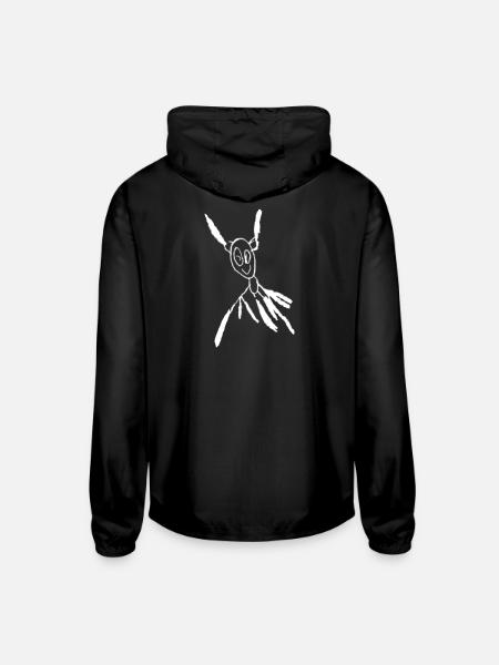 Child's Alien - white - Unisex Lightweight Windbreaker Jacket - black