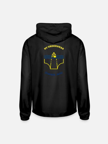 Funny Ship Underwear Summer Teez - Unisex Lightweight Windbreaker Jacket - black