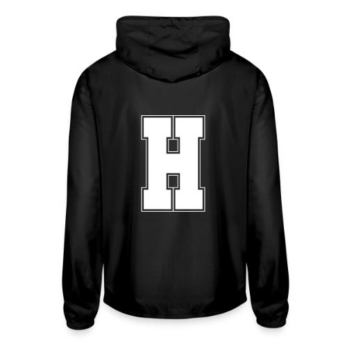 White Letter H – Varsity Alphabet Monogram - Unisex Lightweight Windbreaker Jacket