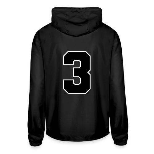Varsity Number 3 Athletic Font - Unisex Lightweight Windbreaker Jacket