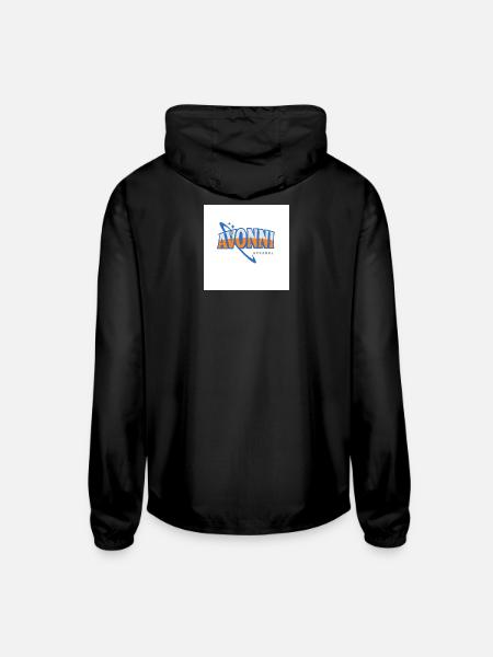 Retro Space Themed Logo - Unisex Lightweight Windbreaker Jacket - black - Back