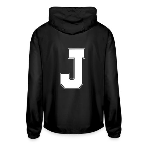 White Letter J – Varsity Alphabet Monogram - Unisex Lightweight Windbreaker Jacket