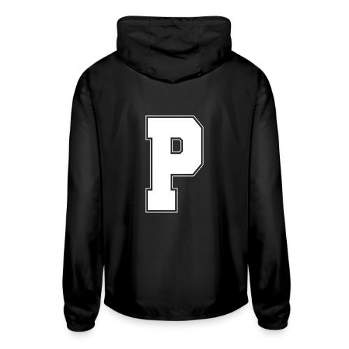 White Letter P – Varsity Alphabet Monogram - Unisex Lightweight Windbreaker Jacket