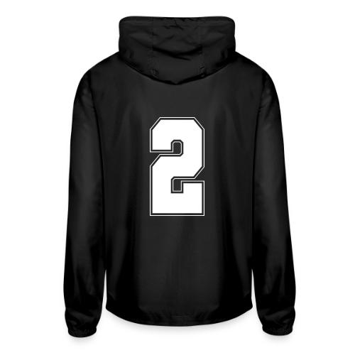 White Number 2 – Varsity Font - Unisex Lightweight Windbreaker Jacket