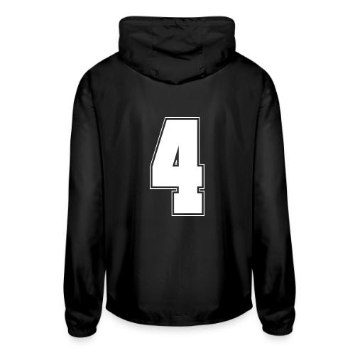 White Number 4 – Varsity Font - Unisex Lightweight Windbreaker Jacket
