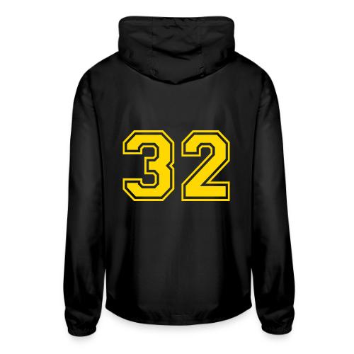 Number 32 in a classic athletic collegiate font - Unisex Lightweight Windbreaker Jacket