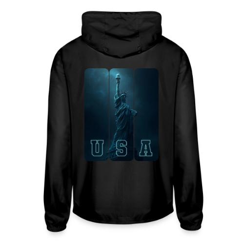 Neon Liberty USA Triptych - Unisex Lightweight Windbreaker Jacket