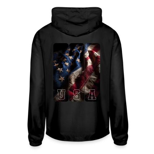 USA: Worn Stars and Stripes - Unisex Lightweight Windbreaker Jacket