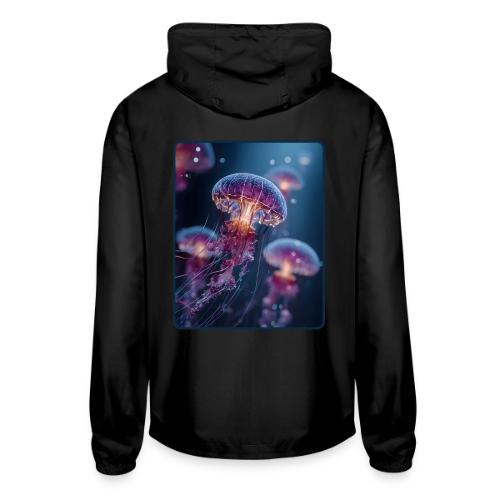 Glowing Jellyfish Deep Sea Design - Unisex Lightweight Windbreaker Jacket