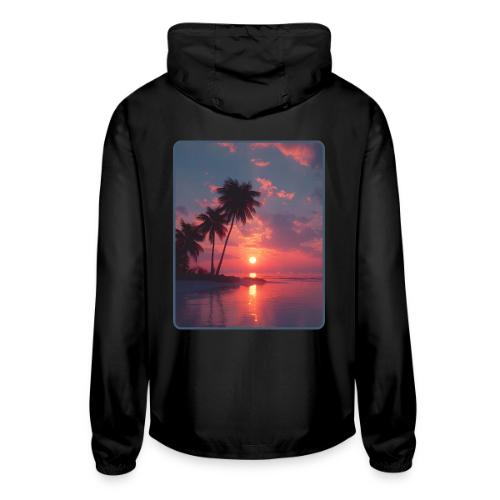 Tropical Sunset Ocean Reflection Design - Unisex Lightweight Windbreaker Jacket