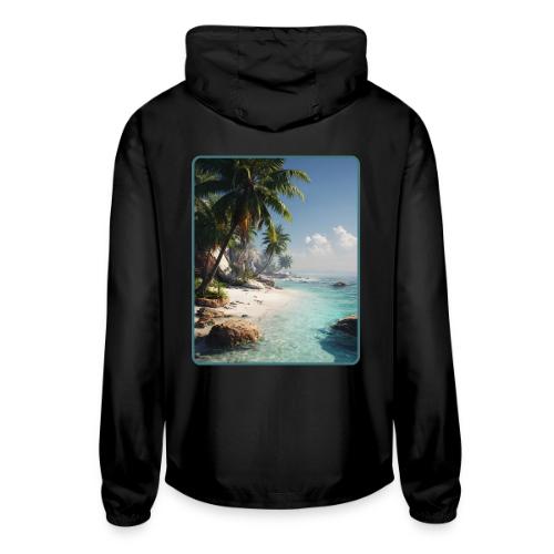 Tropical Beach Paradise Palm Design - Unisex Lightweight Windbreaker Jacket