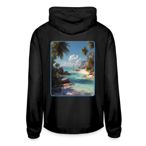 Tropical Island Paradise Ocean Design - Unisex Lightweight Windbreaker Jacket