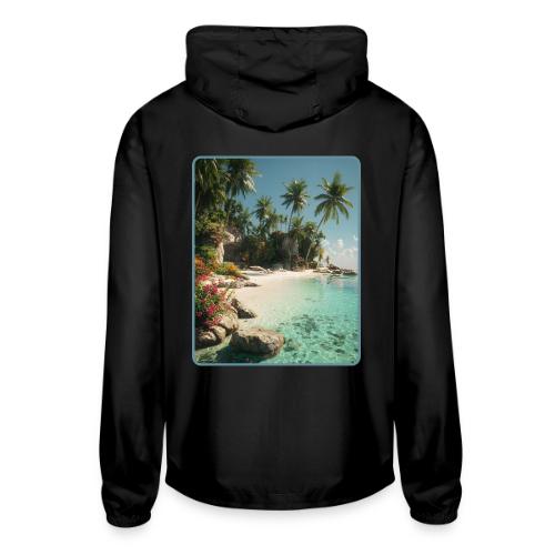 Serene Tropical Beach Floral Design - Unisex Lightweight Windbreaker Jacket
