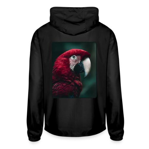 Red Green Macaw Bird Portrait Design - Unisex Lightweight Windbreaker Jacket