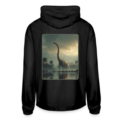 Brachiosaurus Misty Lake Design - Unisex Lightweight Windbreaker Jacket