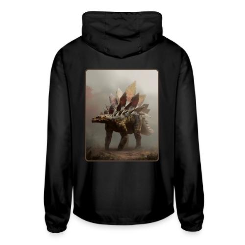Stegosaurus Misty Forest Design - Unisex Lightweight Windbreaker Jacket