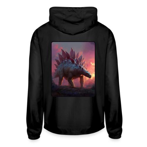 Stegosaurus Sunset Forest Design - Unisex Lightweight Windbreaker Jacket