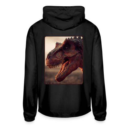 T Rex Roaring Close-Up Design - Unisex Lightweight Windbreaker Jacket