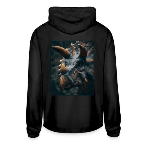 Triceratops Detailed Portrait Design - Unisex Lightweight Windbreaker Jacket