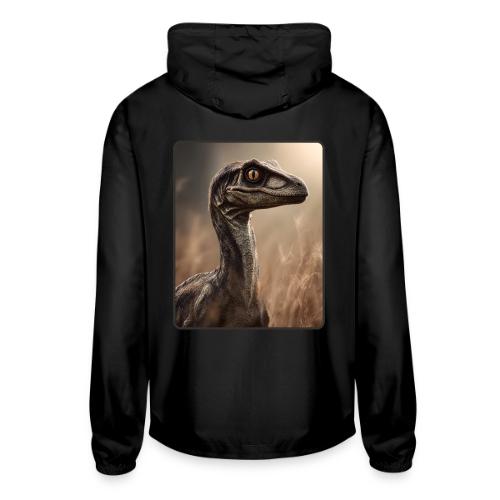 Velociraptor Feathered Portrait Design - Unisex Lightweight Windbreaker Jacket