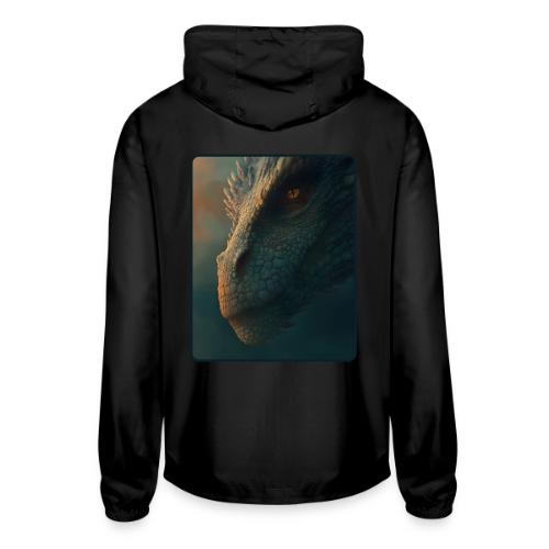 Golden Eye Dragon Close-Up Design - Unisex Lightweight Windbreaker Jacket